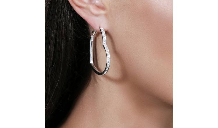 Silver colour hot sale round earrings