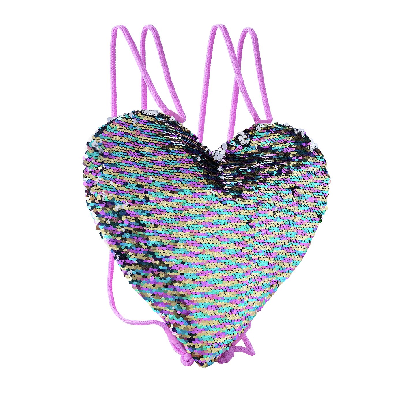 Heart Shaped Rainbow Daydream Sequin Bag