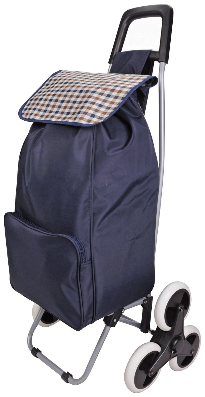 6 Wheel Folding Navy Blue Stair Climber Shopping Trolley Review