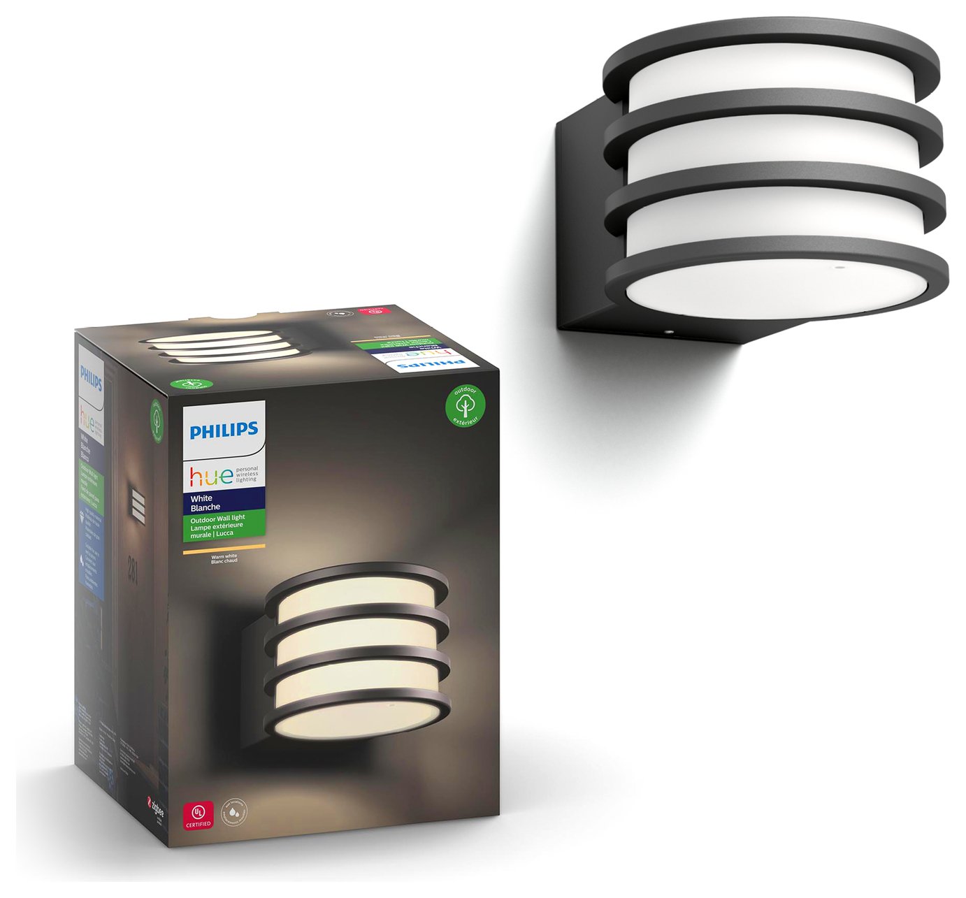 Philips Hue Lucca Wall Lantern - Anthracite