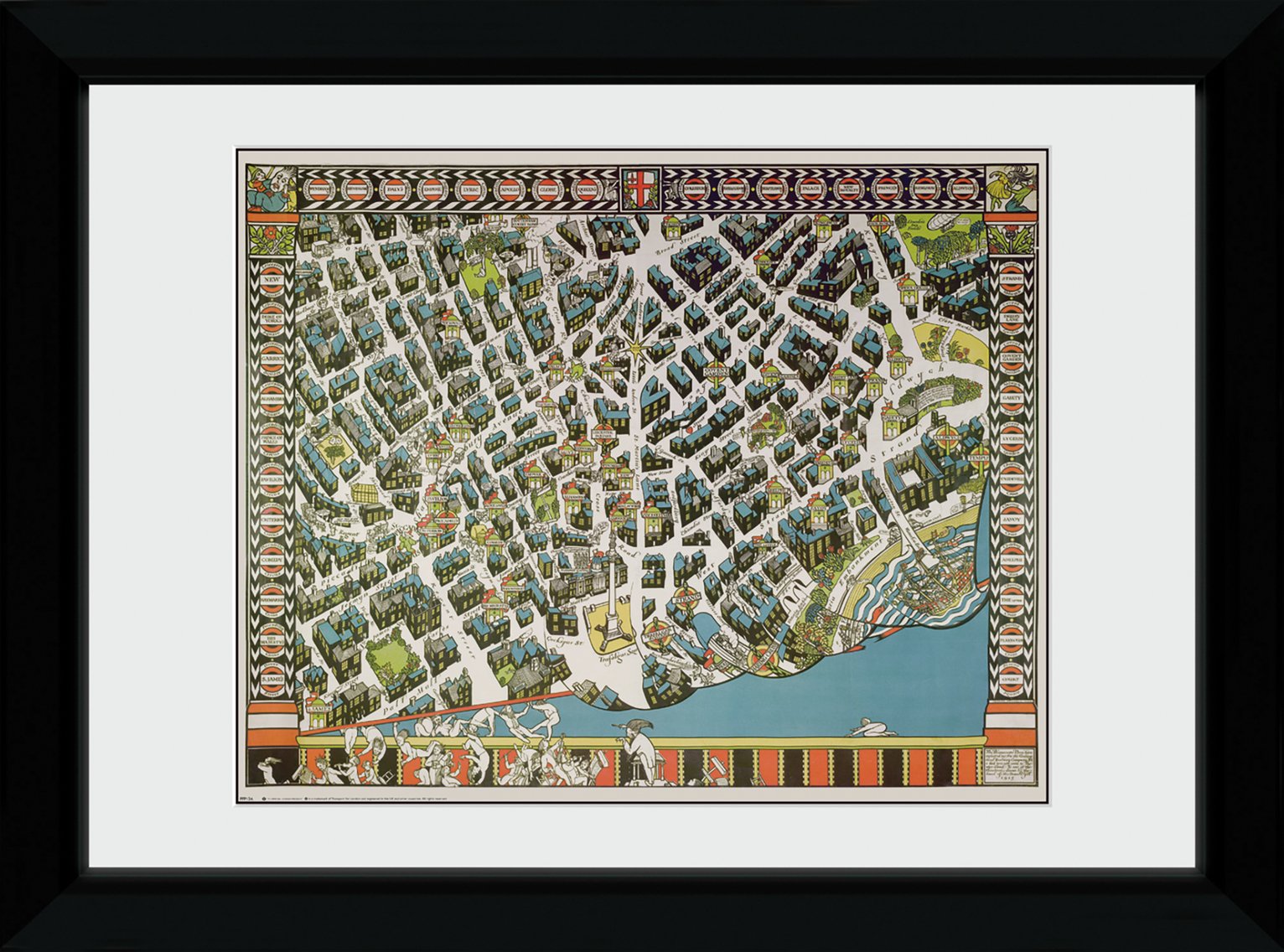 TFL Style Map 50x70cm Framed Print review