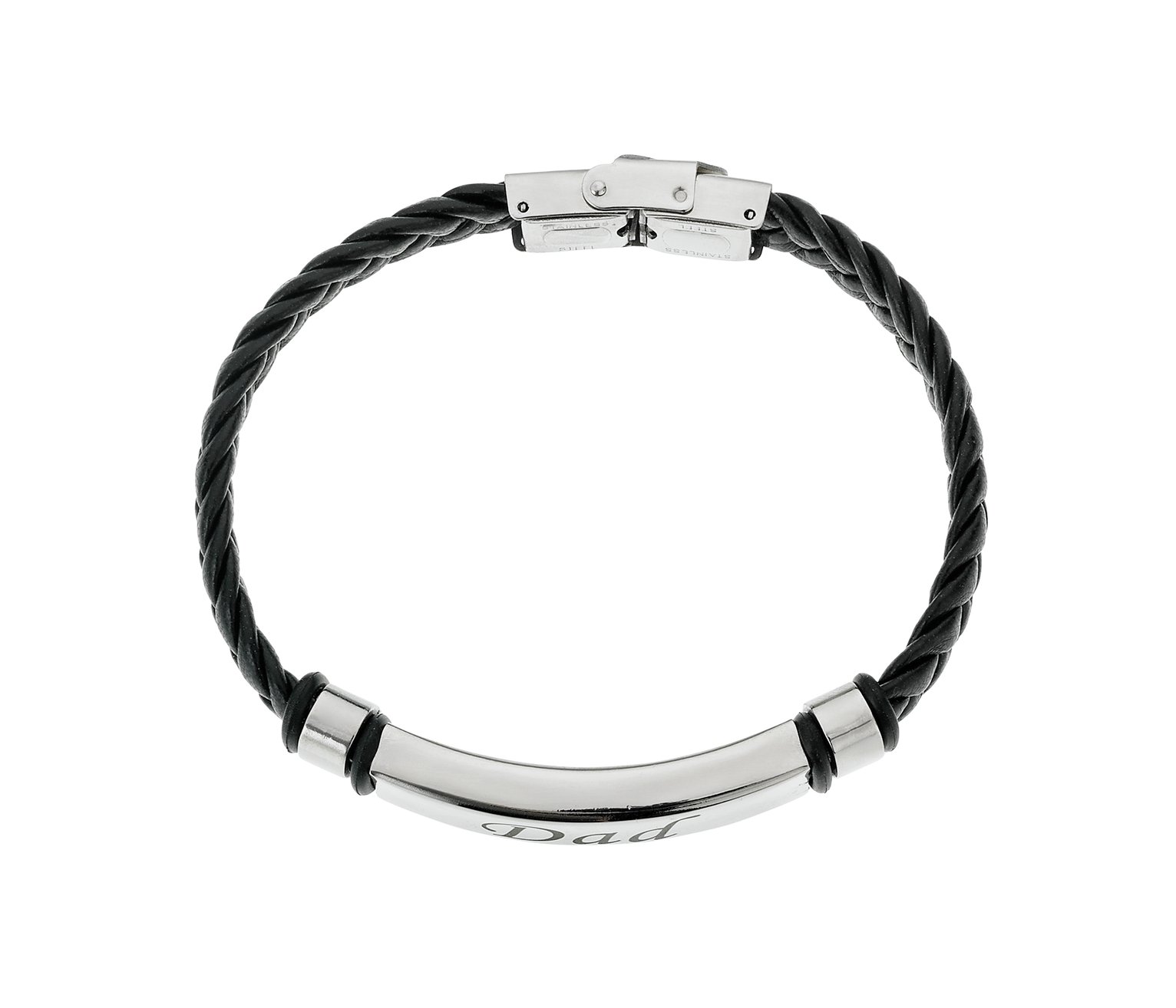 Revere Men's Stainless Steel Leather 'Dad' Bracelet Review