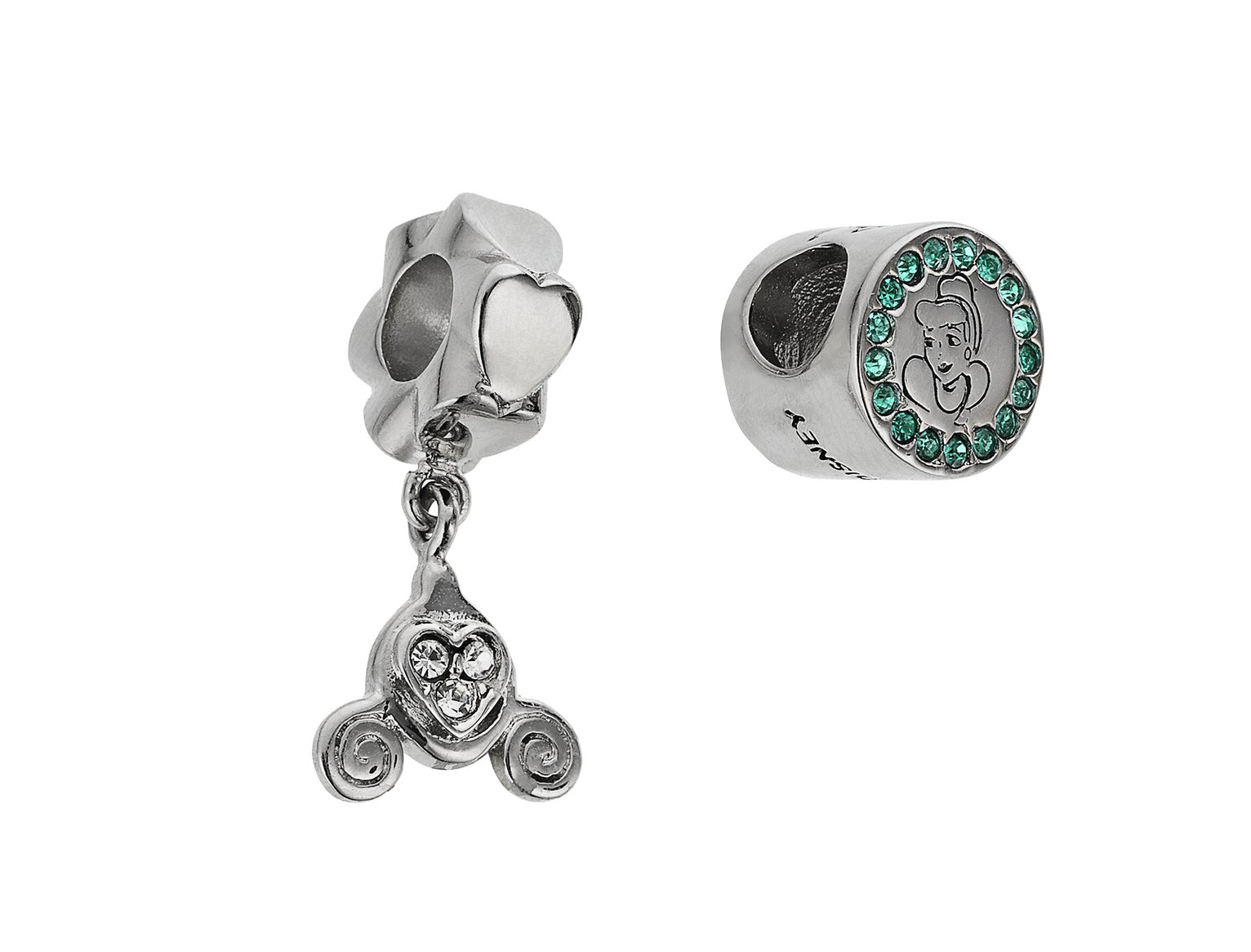 Disney Cinderella Silver Colour Charms - Set of 2