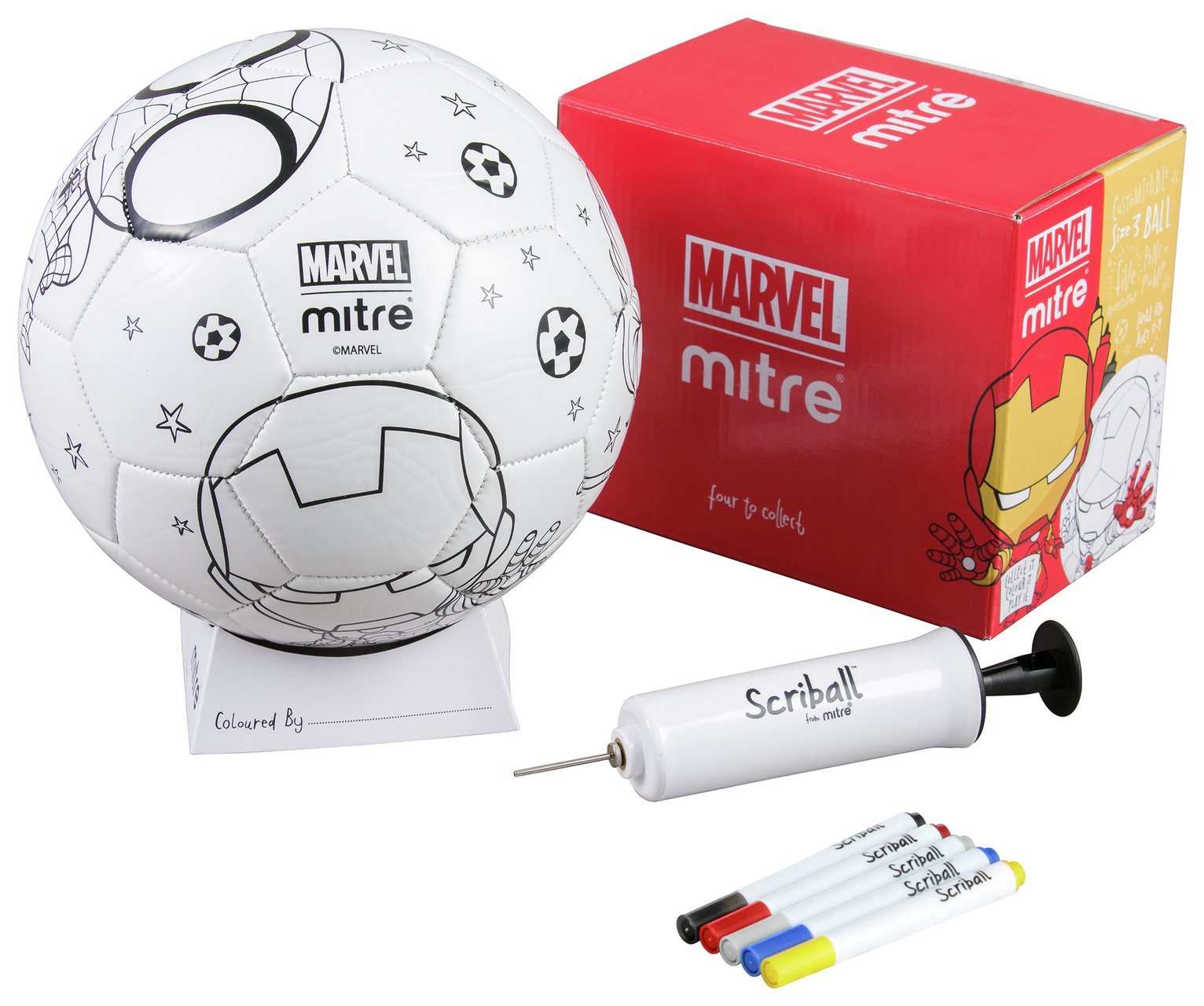 Mitre Marvel Iron Man Scriball Colouring Size 3 Football