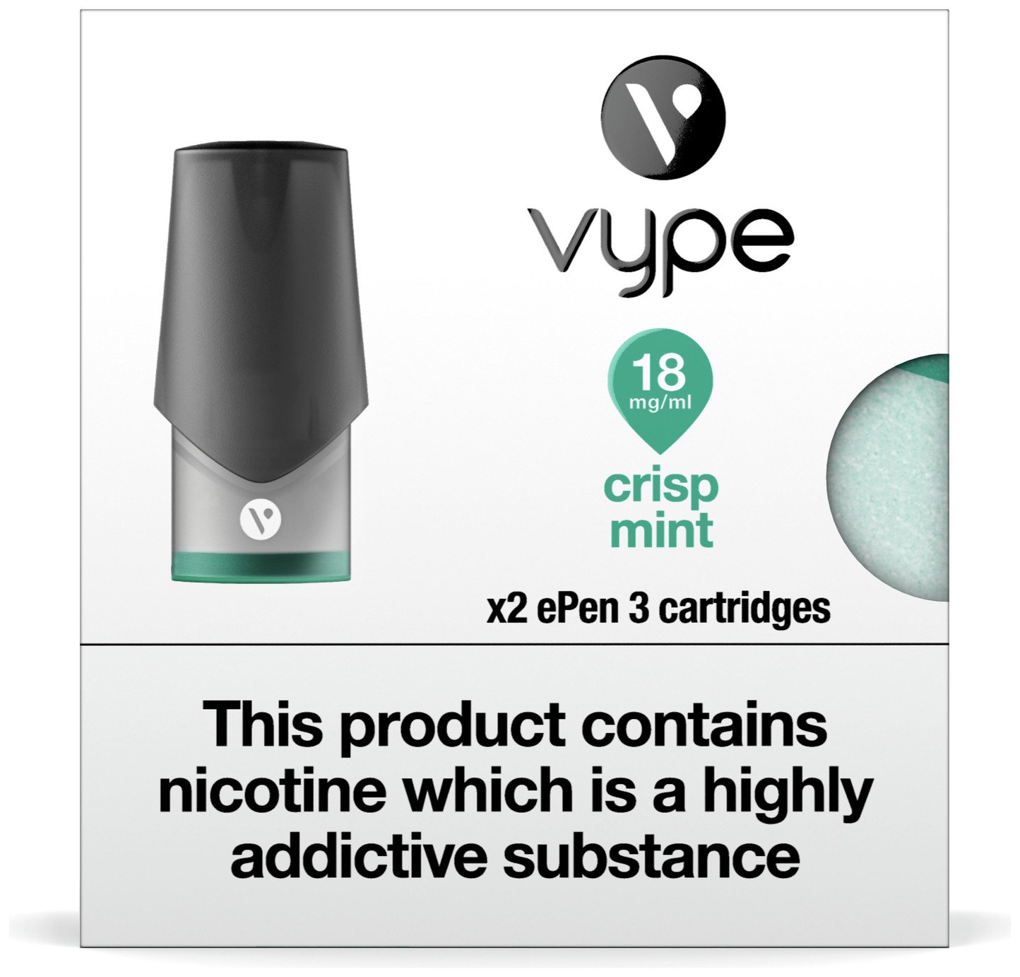 Vype ePen 3 Cartridges 6 pack – Crisp Mint 18mg