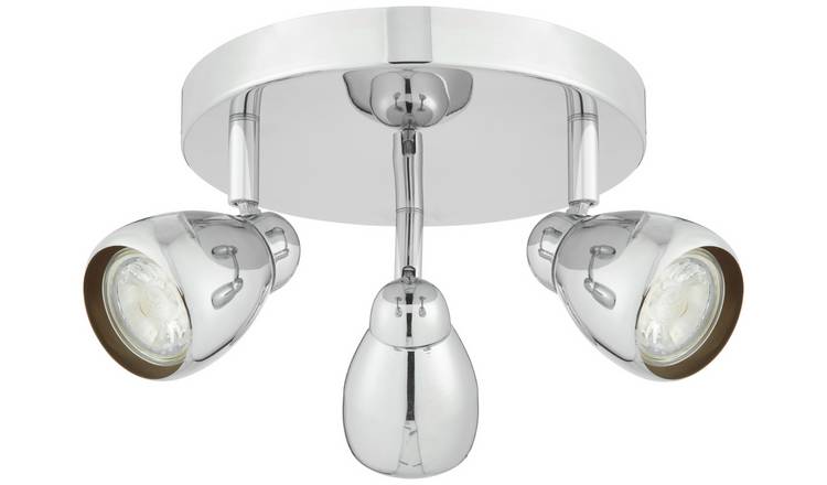 Buy Argos Home Optimus 3 Light Spotlight Ceiling Plate Chrome Ceiling Lights Argos