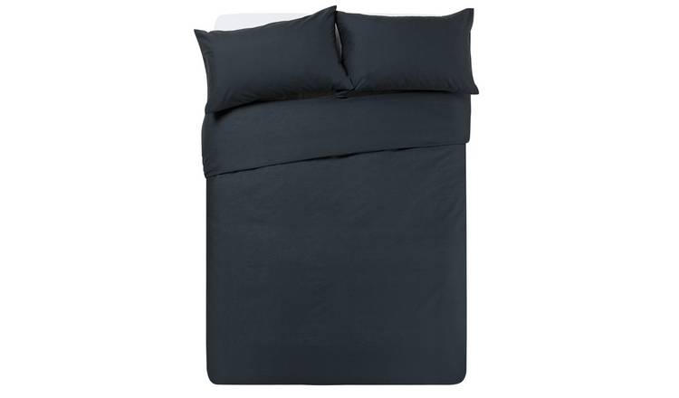 Habitat Easycare Plain Black Bedding Set - Kingsize