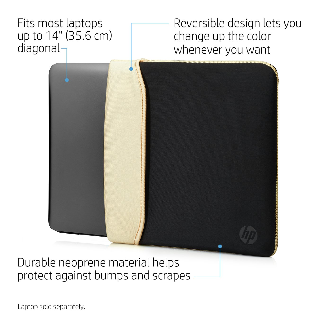 hp 14 inch reversible laptop sleeve