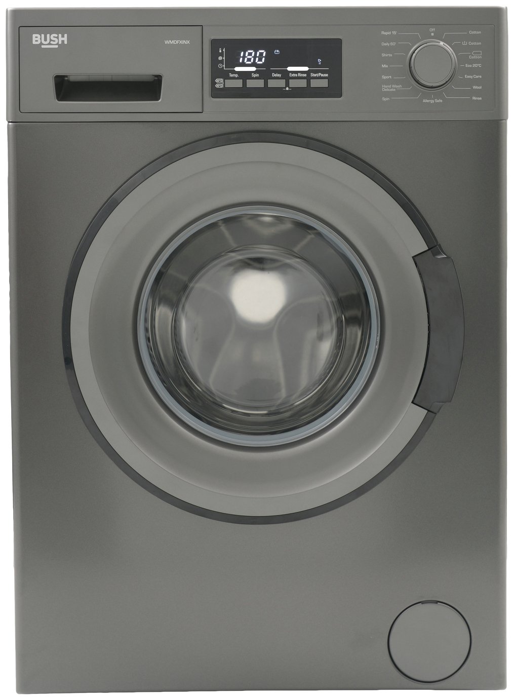 Bush WMDFXINX 8KG 1400 Washing Machine - Dark Inox