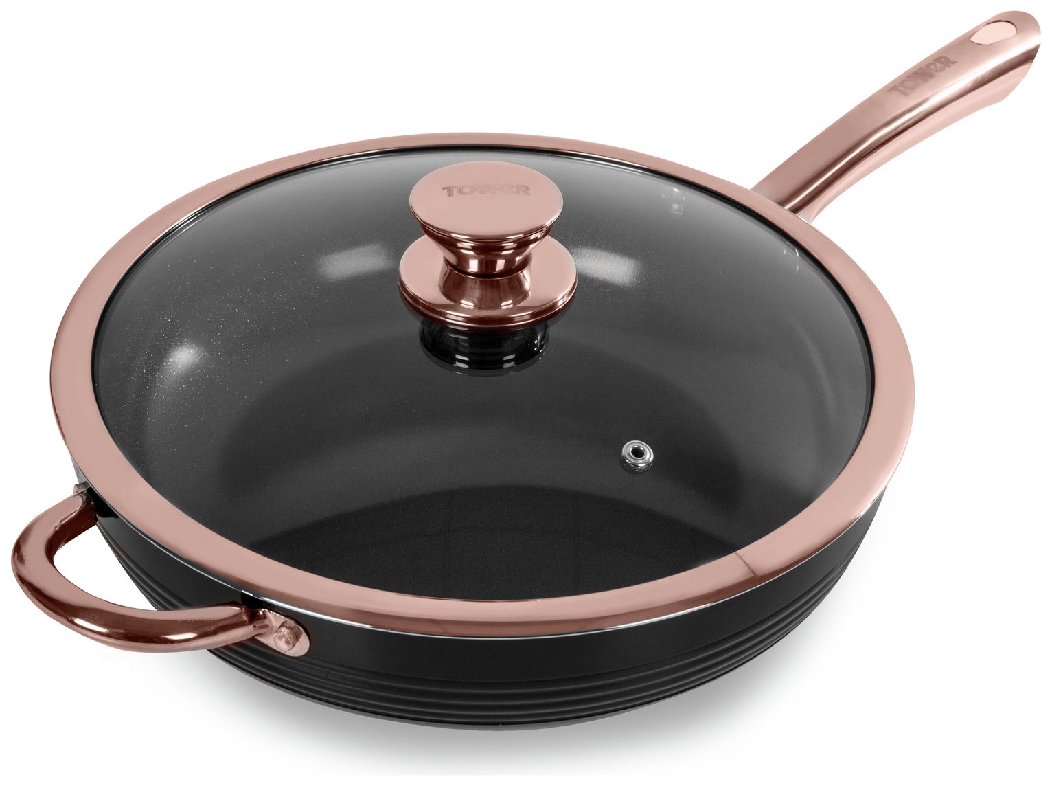 Tower Linear 28cm Multi-Pan - Black and Rose Gold