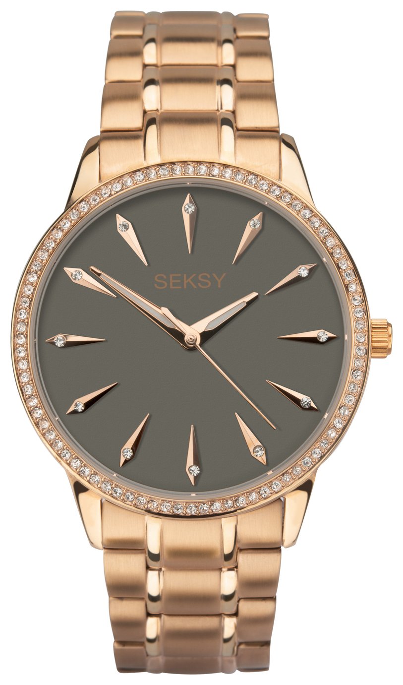 Seksy Ladies Rose Gold Plated Grey Dial Bracelet Watch Reviews 