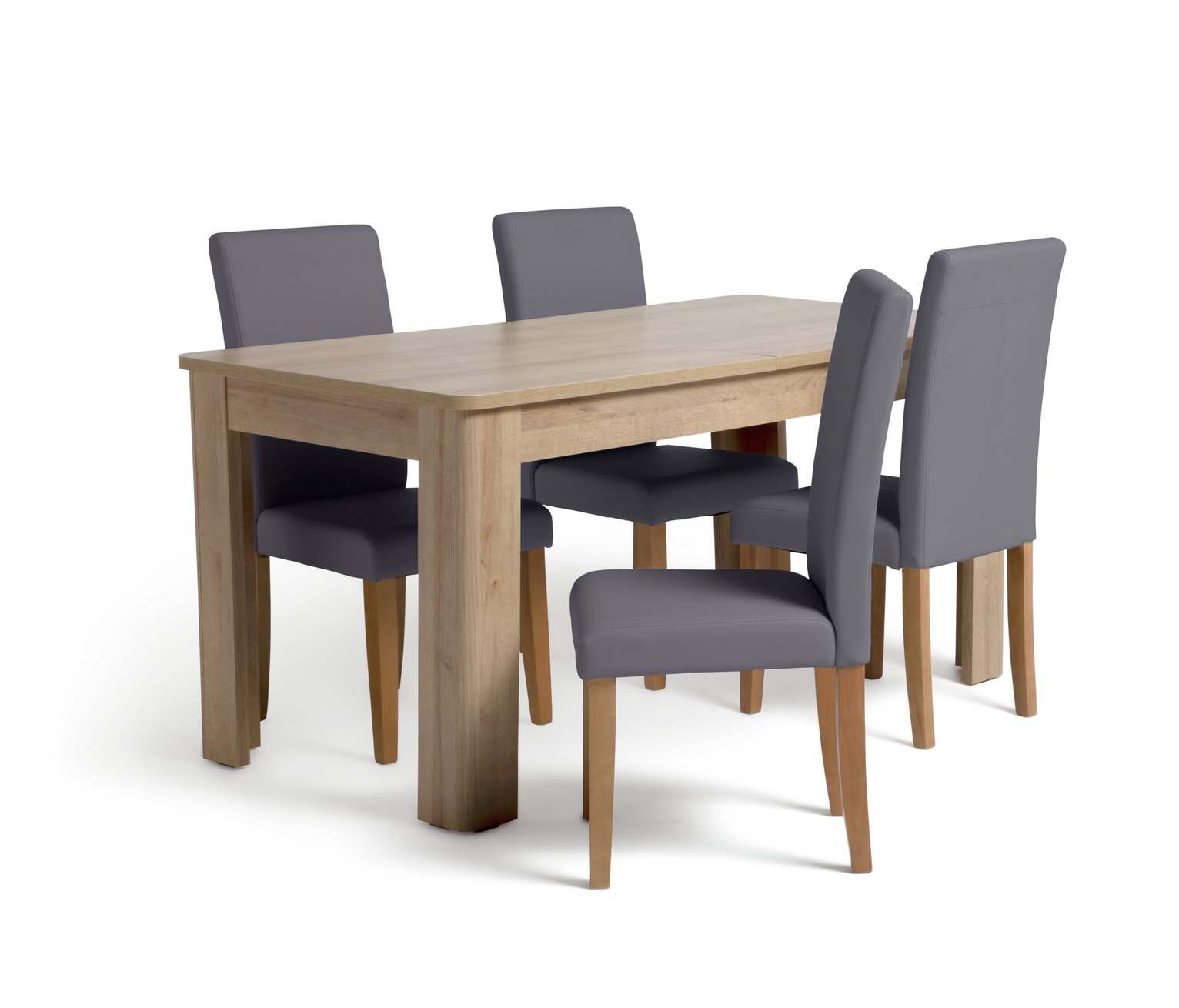 Argos Home Miami Curve Extending Table & 4 Charcoal Chairs