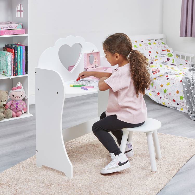 Liberty House Toys Kids Dressing Table And Stool - White 0
