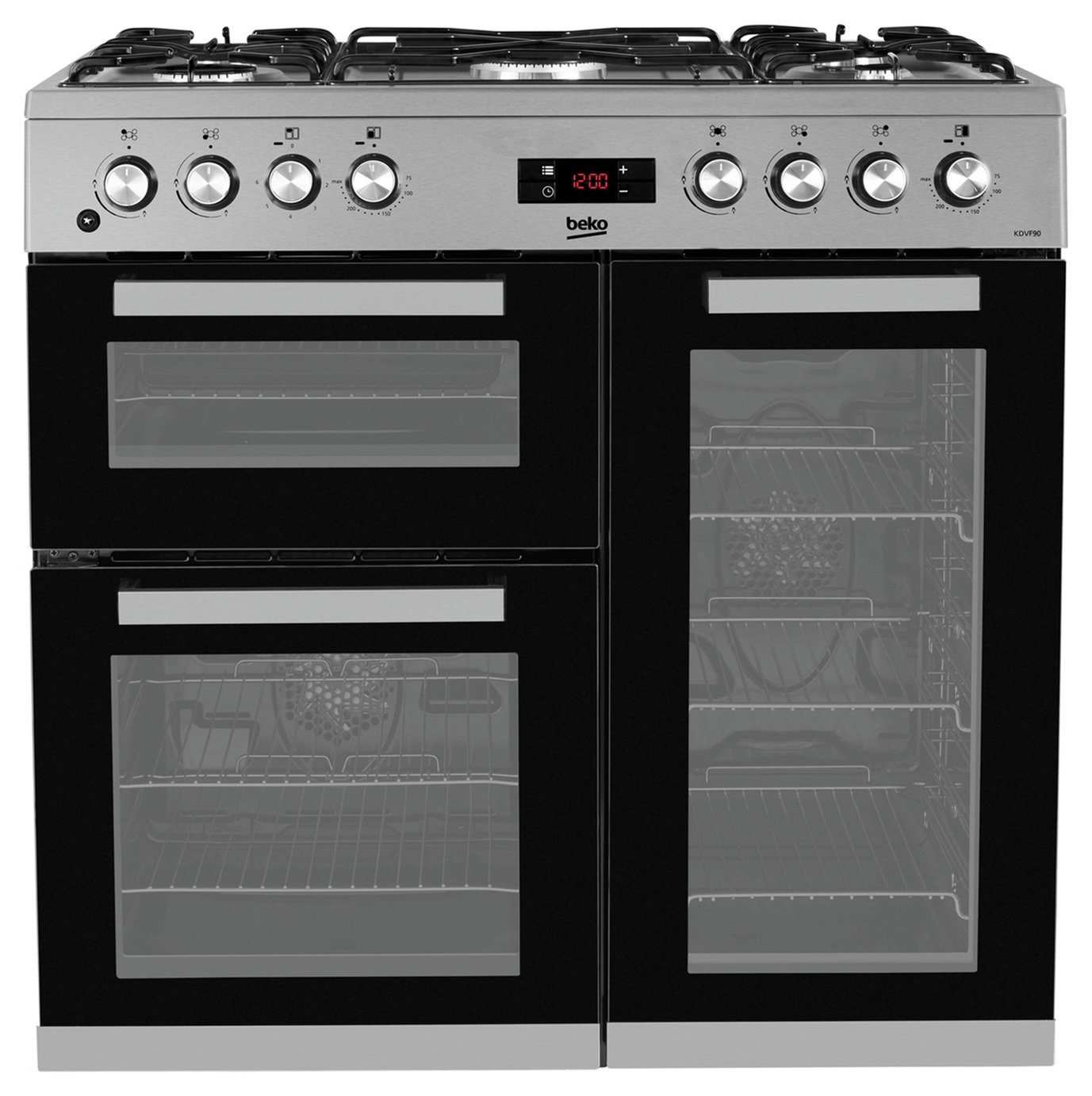 Beko KDVF90X 90cm Dual Fuel Range Cooker - Stainless Steel