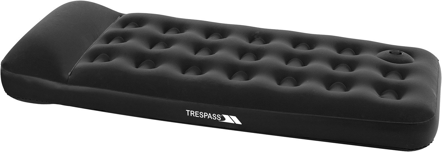 Trespass Single Flocked Air Bed with Foot Pump