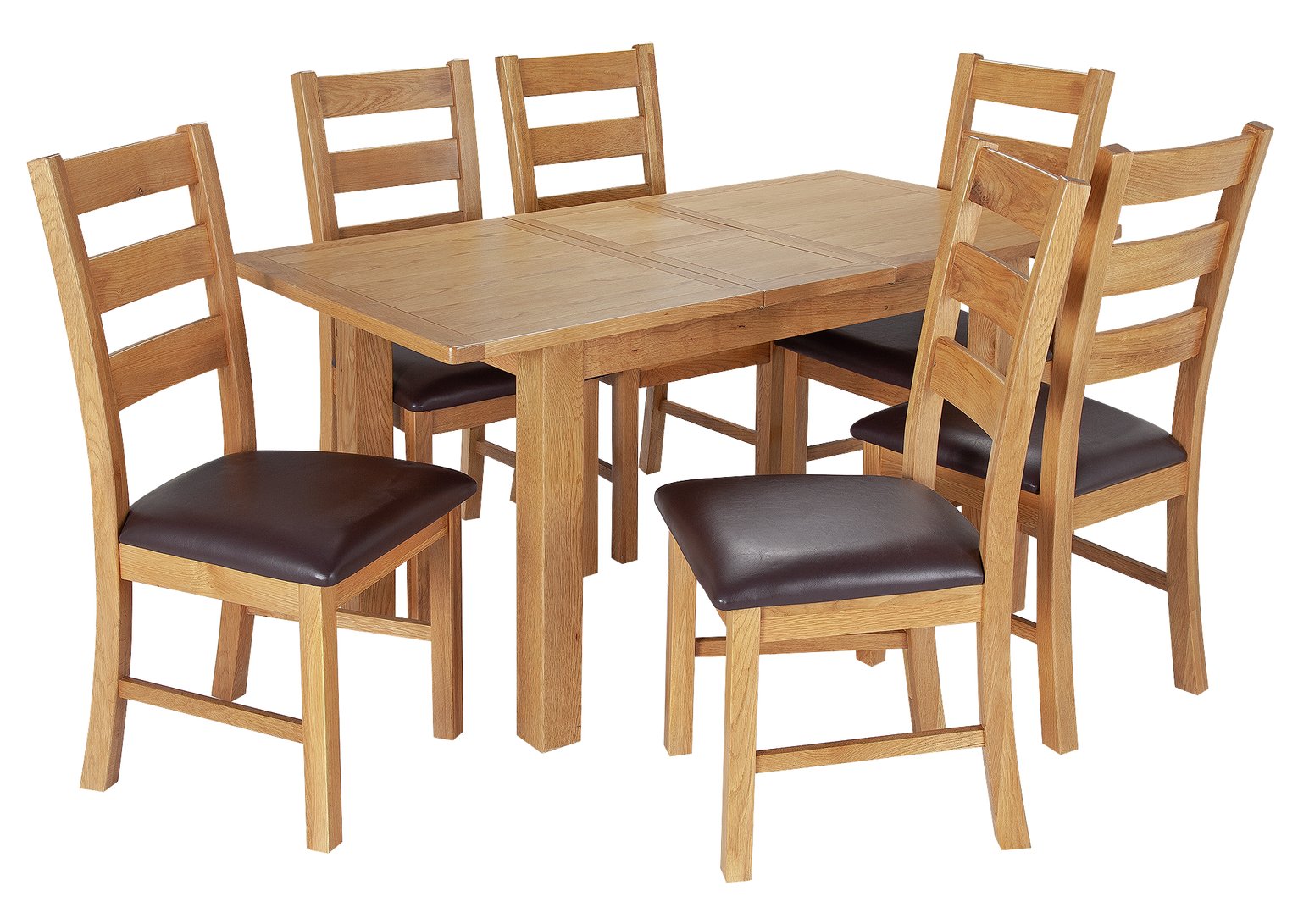 Argos Home Ashwell Oak Veneer Extending Table & 6 Chairs (8633053