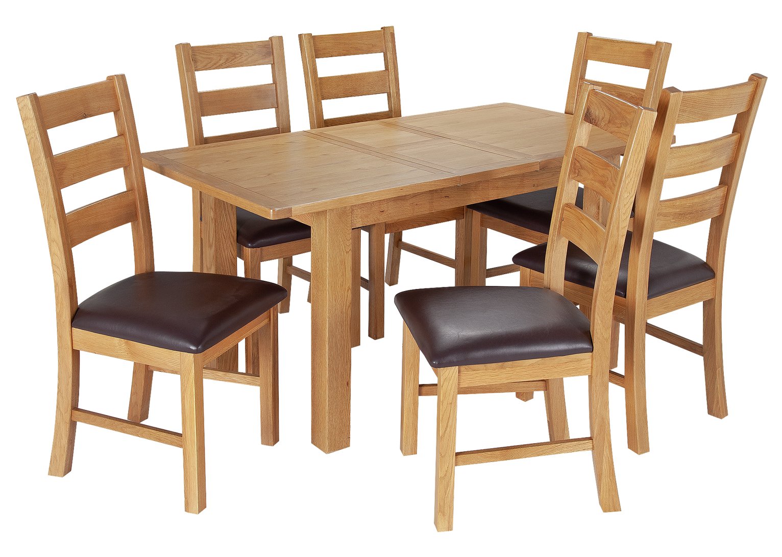 Argos Home Ashwell Oak Veneer Extending Table & 6 Chairs