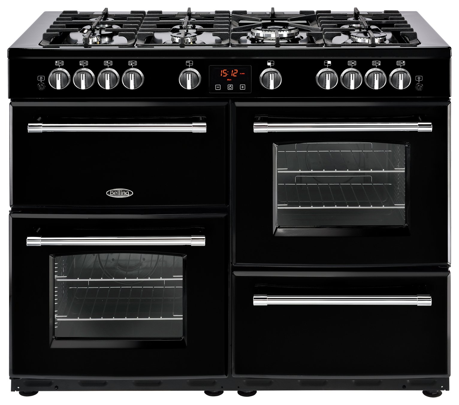 Belling Farmhouse 110DF Dual Fuel Range Cooker - Black