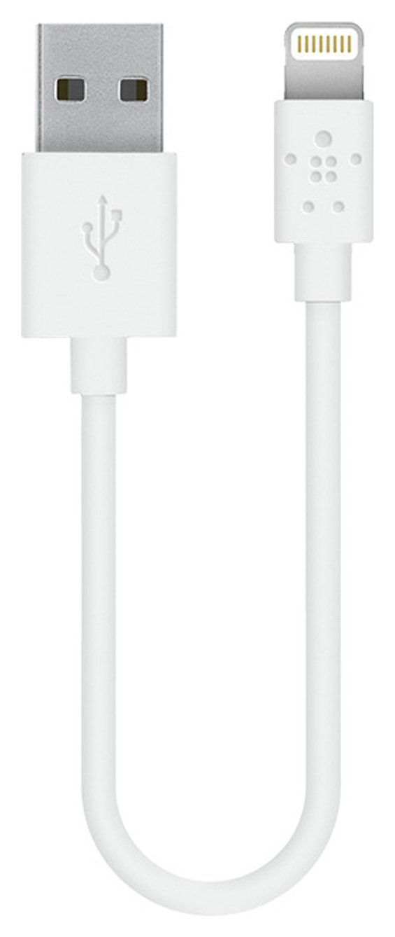 Belkin 15cm Lightning to USB Charge Sync Cable - White