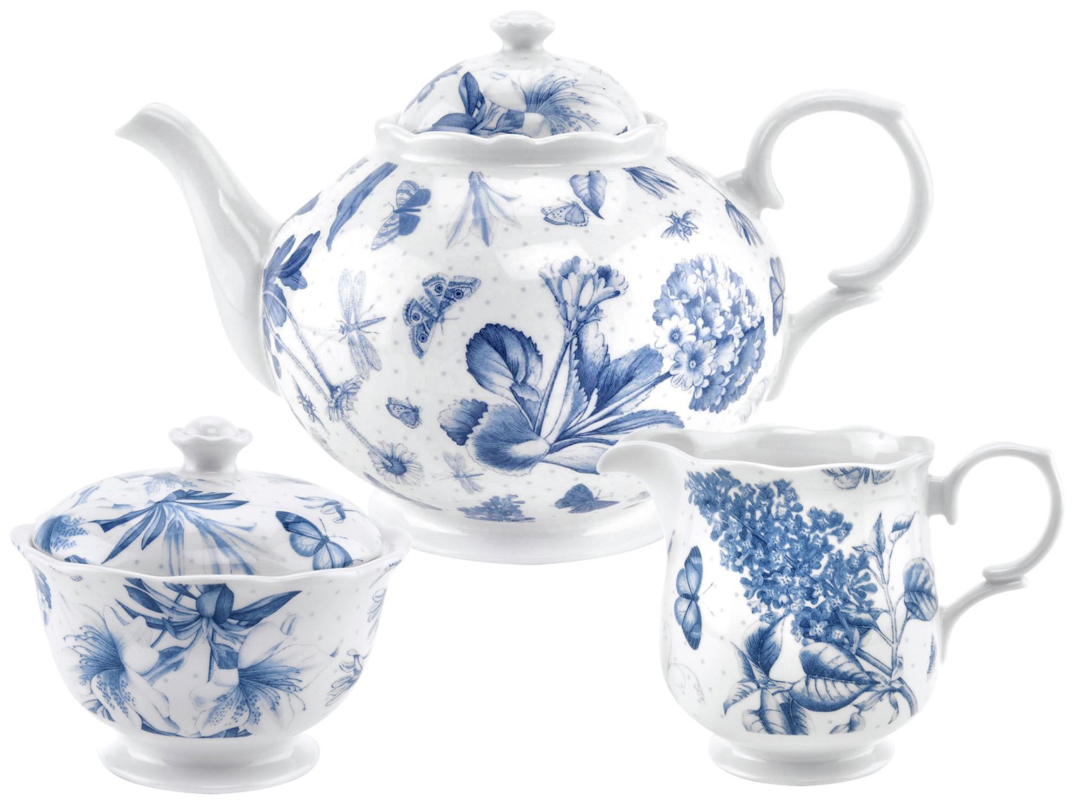 Portmeirion 3 Piece Botanic Tea Set - Blue