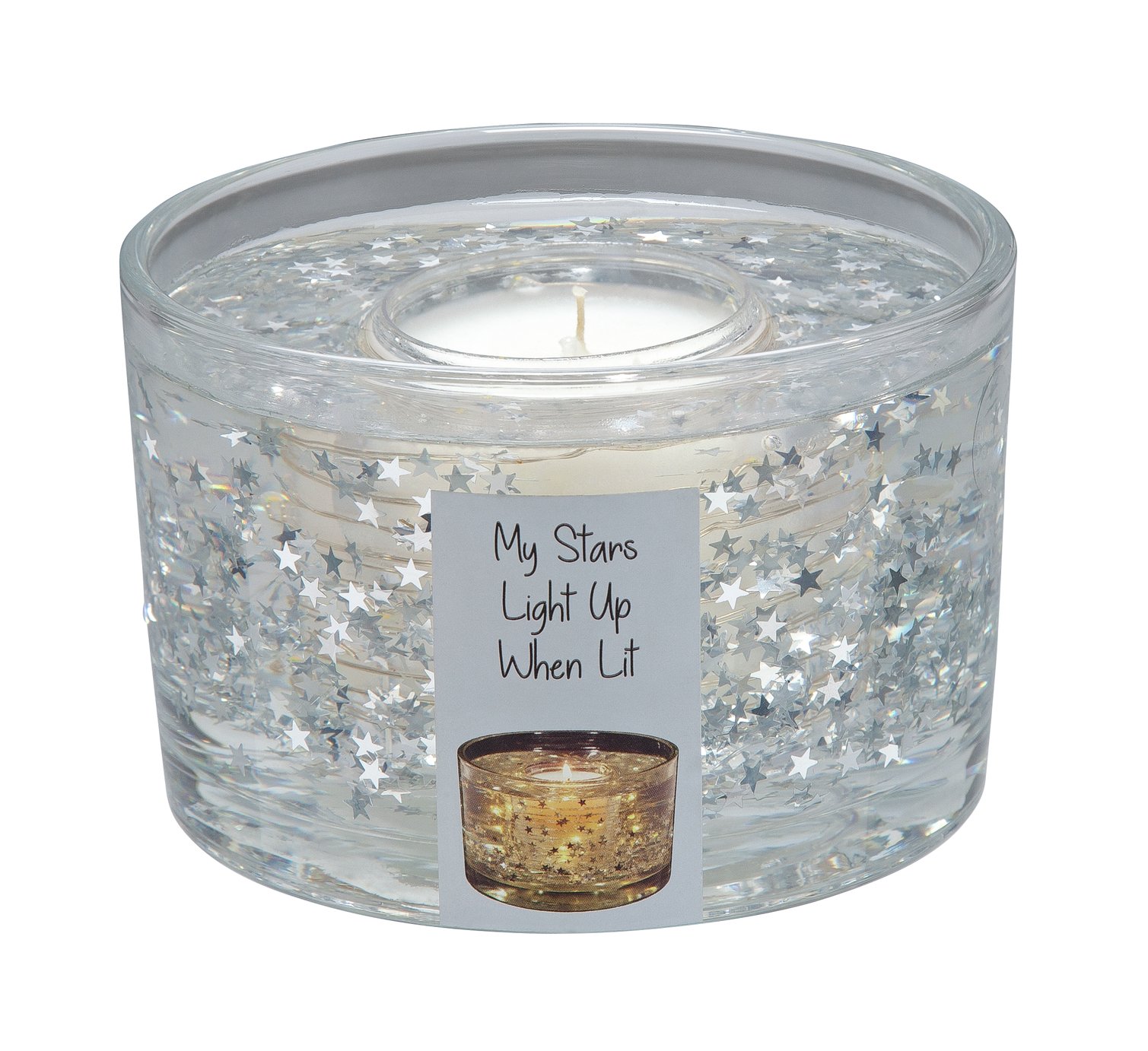 Sainsbury's Home Winter Silver Large Gel Candle