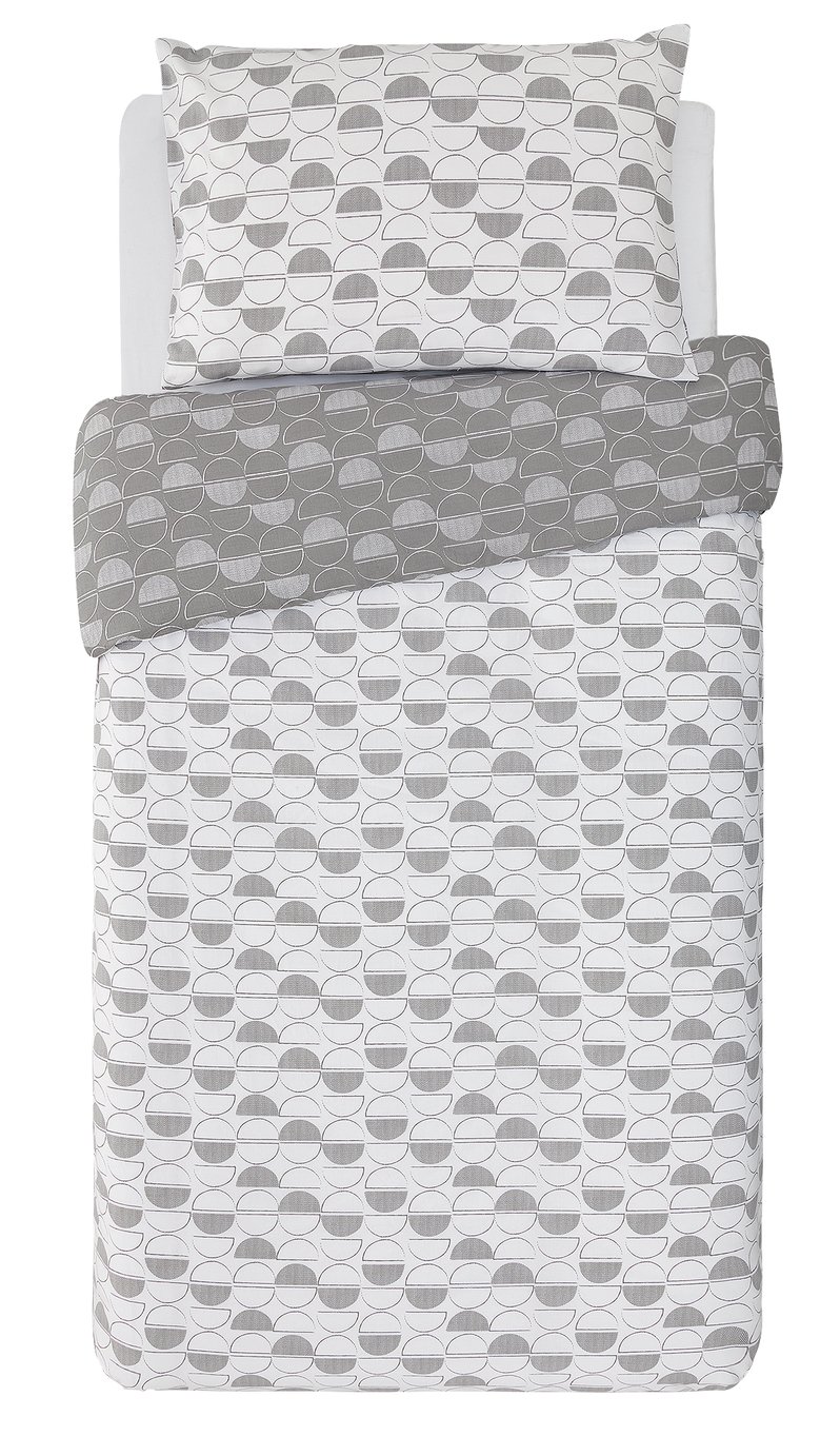 Argos Home Slate Circle Print Bedding Set - Single