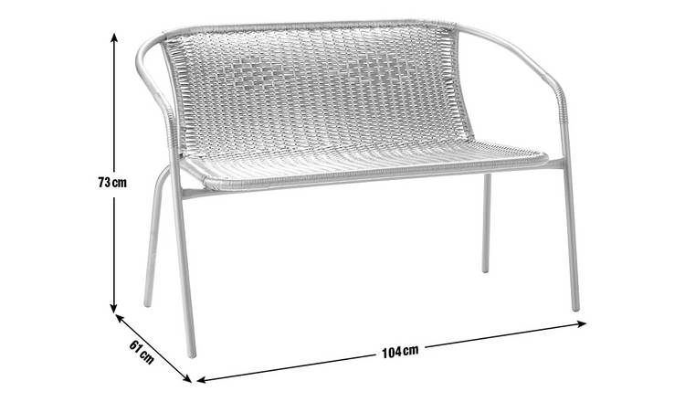 Buy Argos Home 2 Seater Steel Wicker Effect Garden Bench Brown