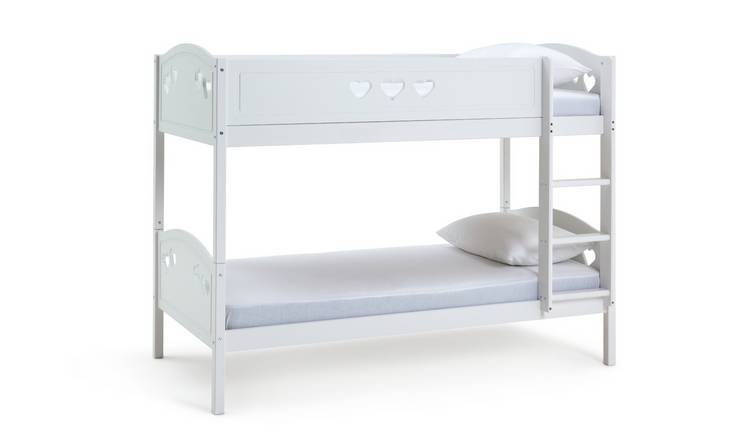 Habitat Mia Single Bunk Bed and 2 Kids Mattresses - White