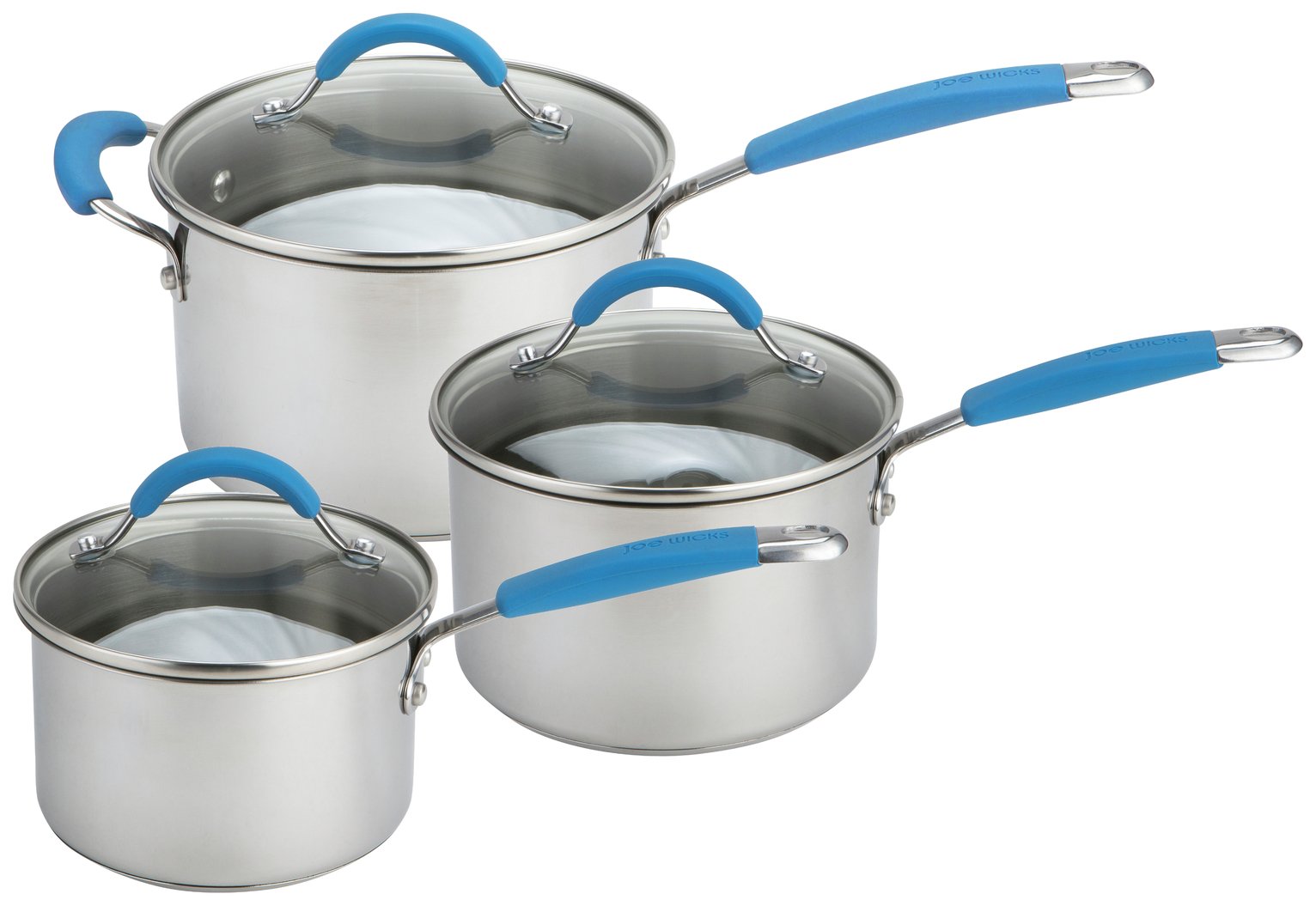 Joe Wicks Quick and Even Stainless Steel 3 Piece Pan Set