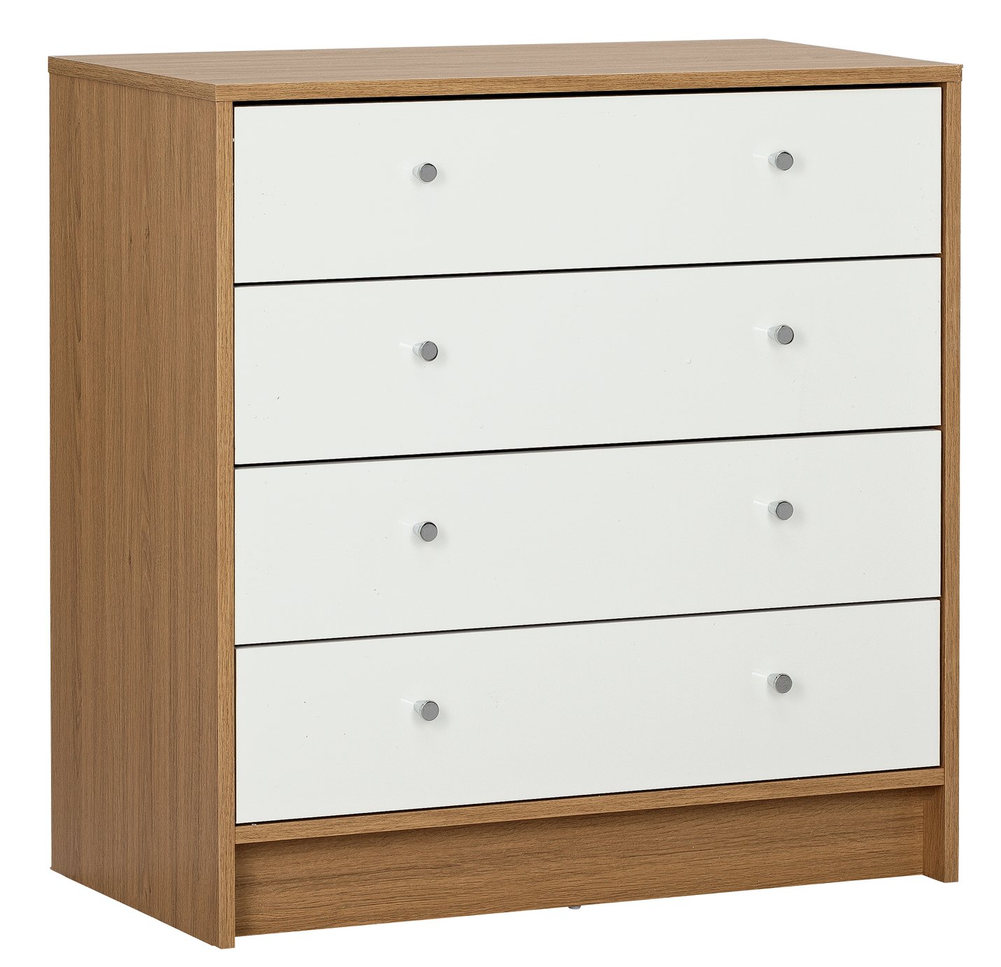 Argos Home Malibu Gloss 4 Drw Chest of Drawers - White & Oak