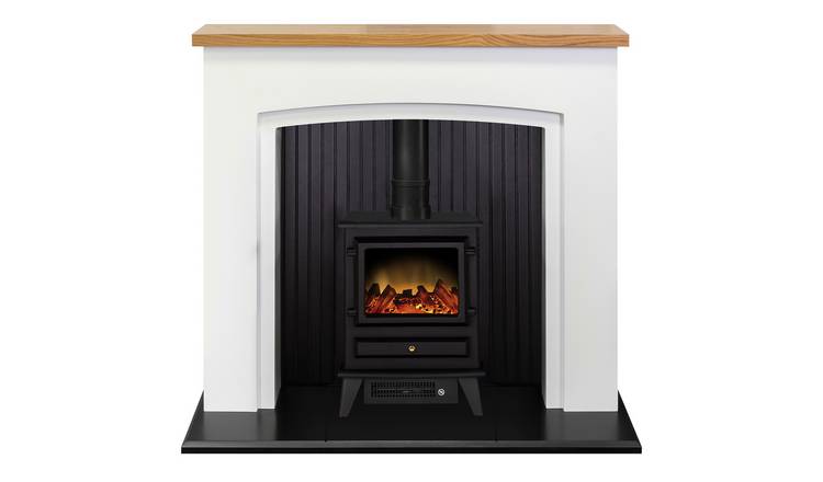 Buy Adam Siena 2kw Electric Stove Fire Suite White Black