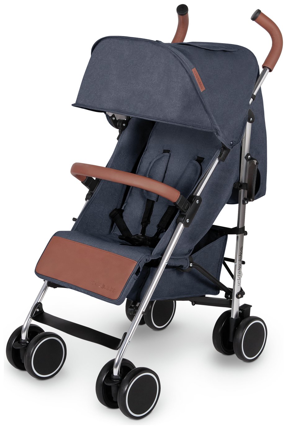 Ickle Bubba Discovery Stroller - Denim Blue on Silver