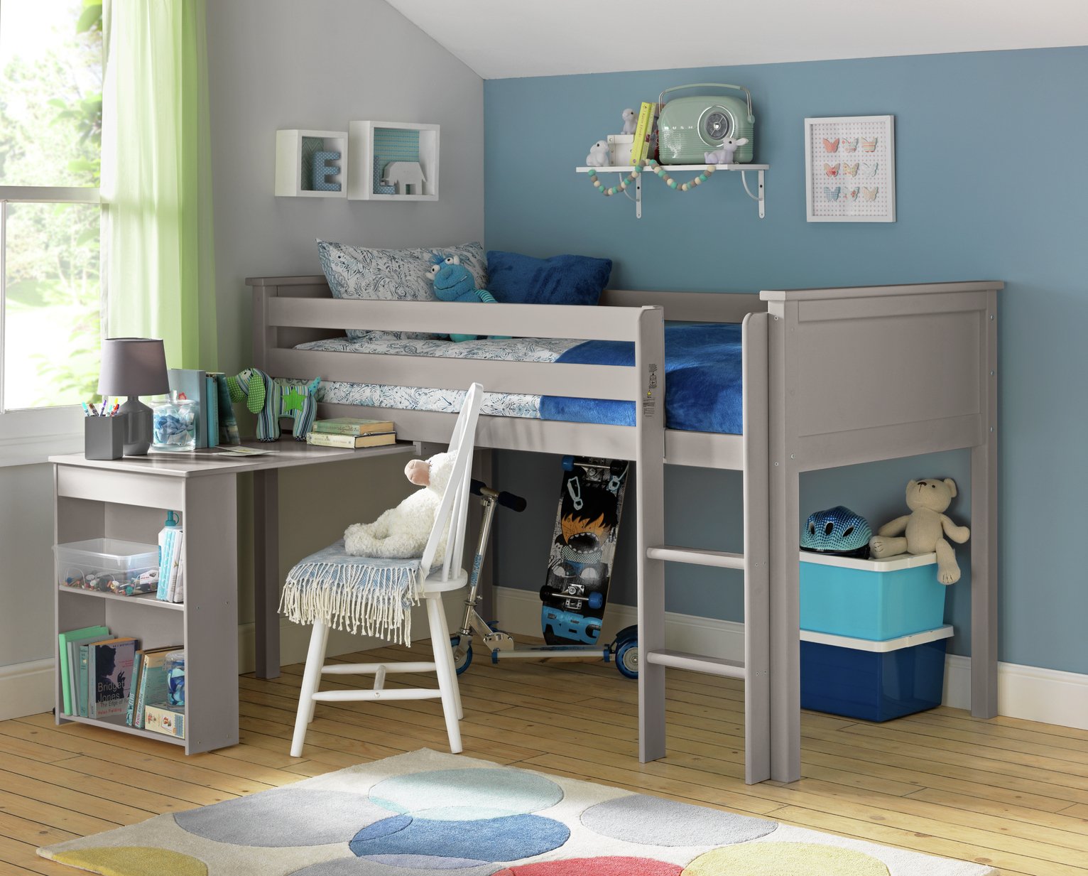 cheap mid sleeper beds with desk