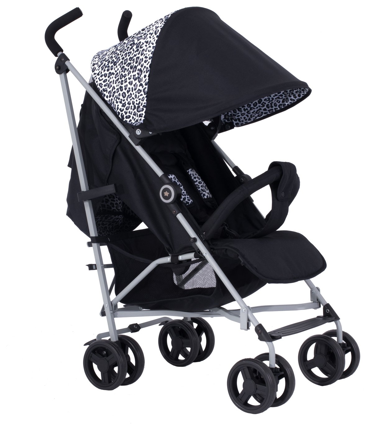 my babiie black leopard stroller