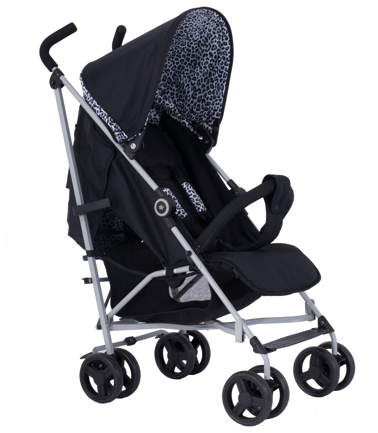 my babiie grey leopard stroller