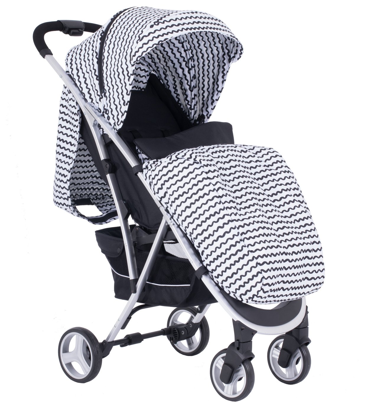My Babiie Sam Faiers MBX6 Pushchair - Black and White Wave (8637028