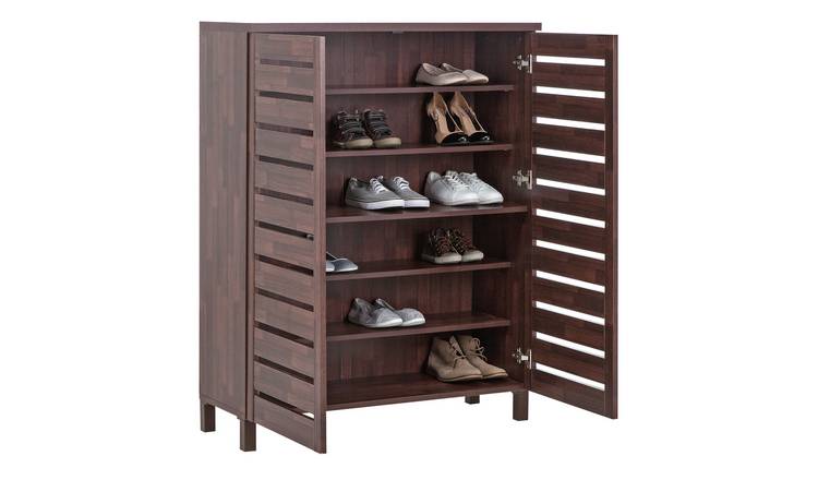 Buy Argos Home Slatted Shoe Cabinet Mahogany Effect Limited