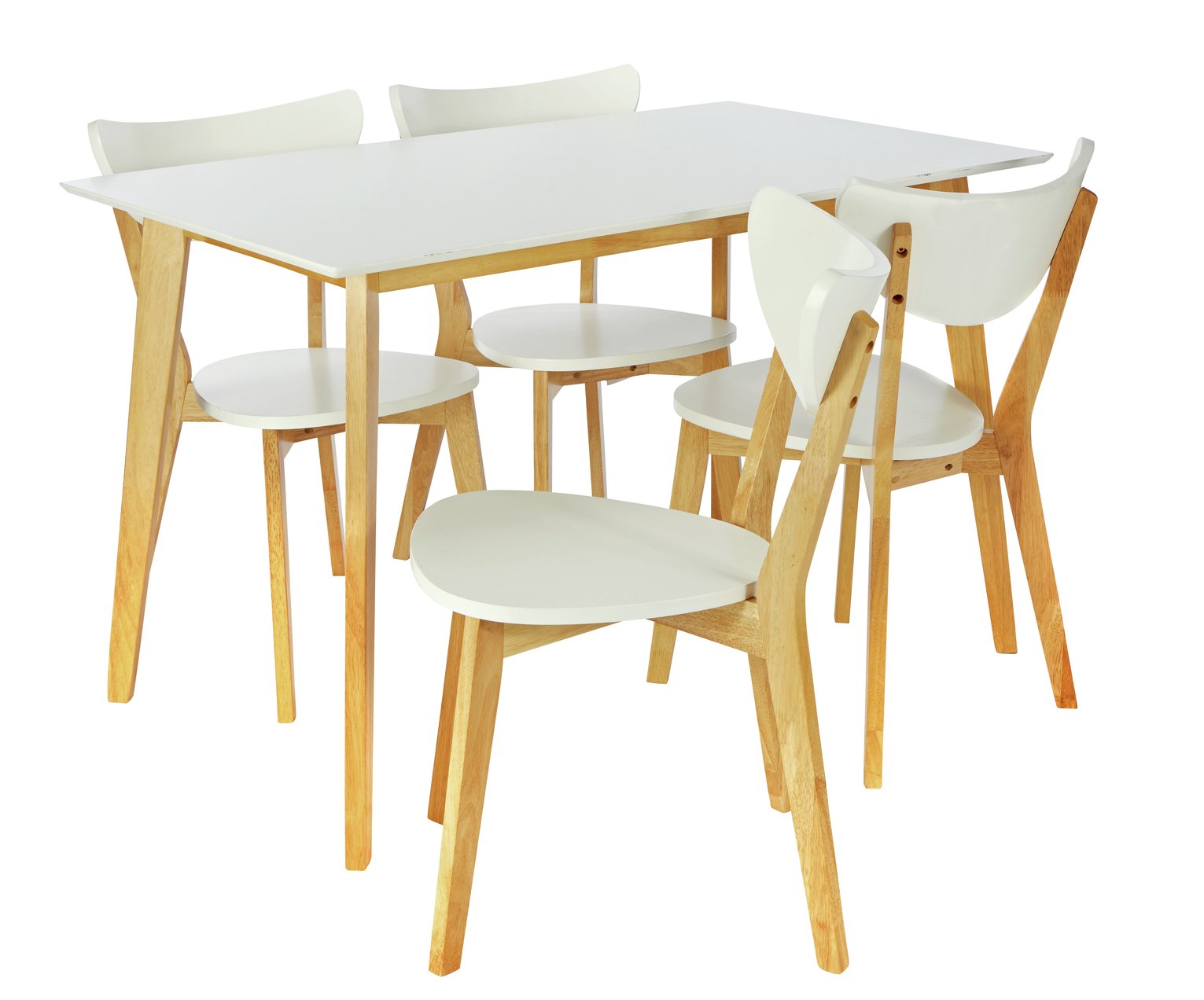 Argos Home Harlow Dining Table & 4 White Chairs