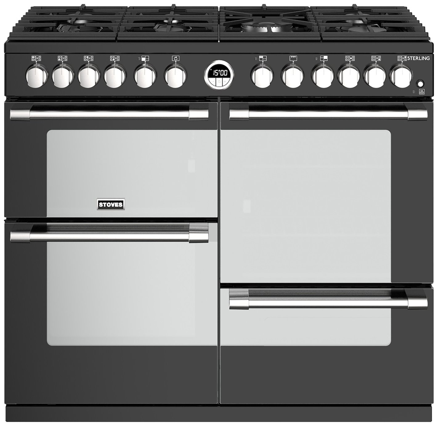 Stoves Sterling S1000DF Dual Fuel Range Cooker - Black