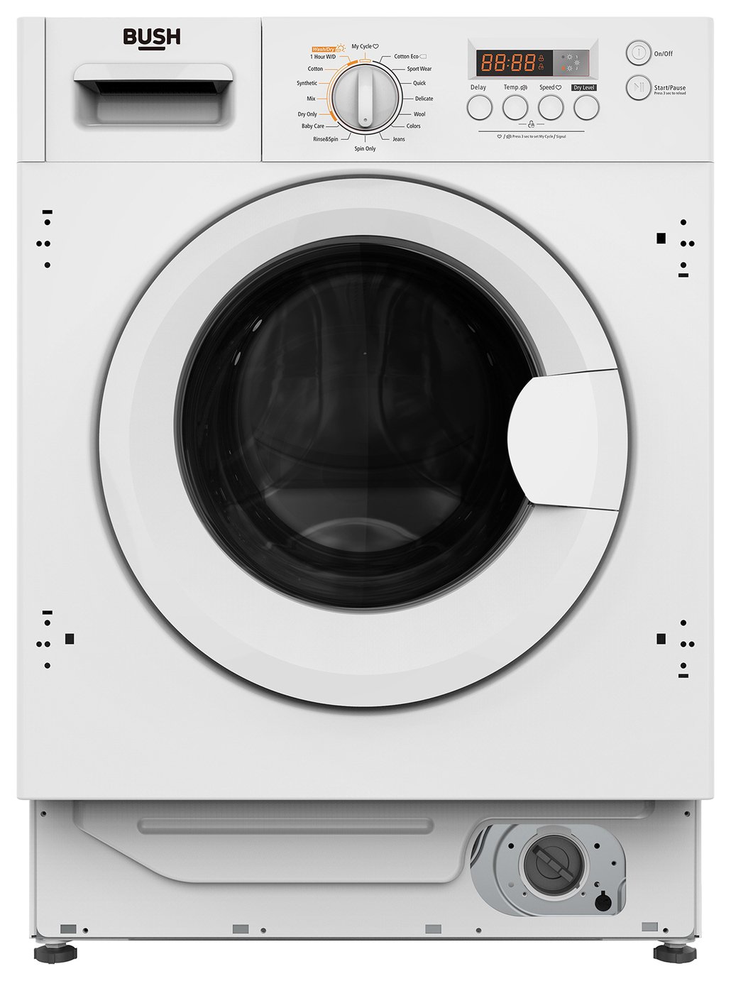 Bush WDDFINT 8KG / 6KG 1400 Integrated Washer Dryer - White