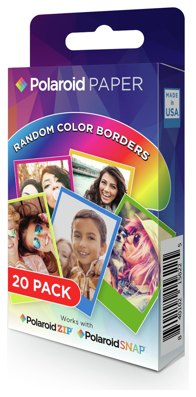 Polaroid Rainbow Border Paper 20 pack