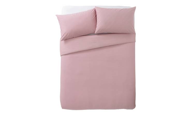 Habitat Cotton Rich 180 TC Plain Pink Bedding Set - Double