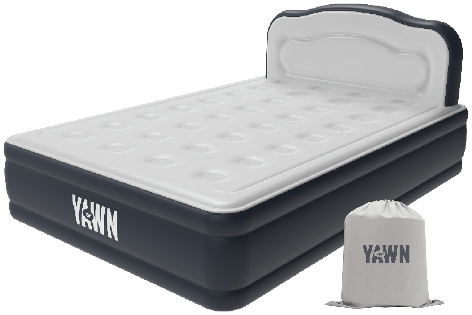 Yawn Luxury Raised Air Bed With Headboard - Double