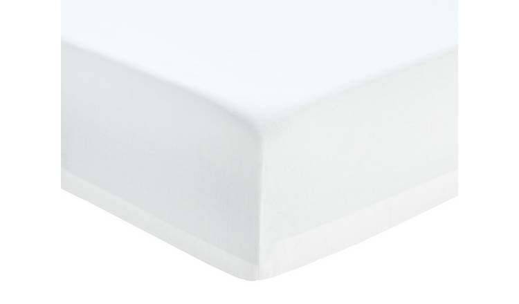 Habitat Cotton Rich 180 TC Plain White Fitted Sheet - Single