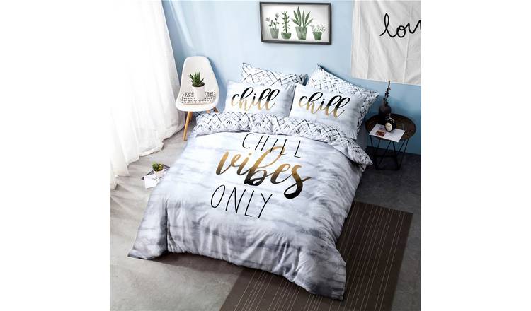 Buy Argos Home Chill Slogan Bedding Set Kingsize Duvet Cover