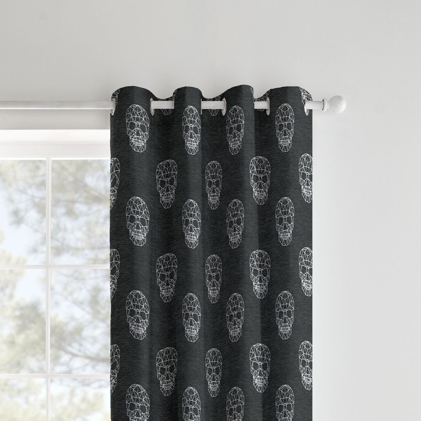 Catherine Lansfield Skulls Eyelet Curtains  168x183cm Review