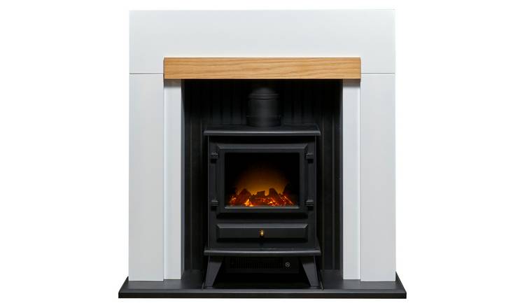 Buy Adam Salzburg 2kw Electric Stove Fire Suite White Oak