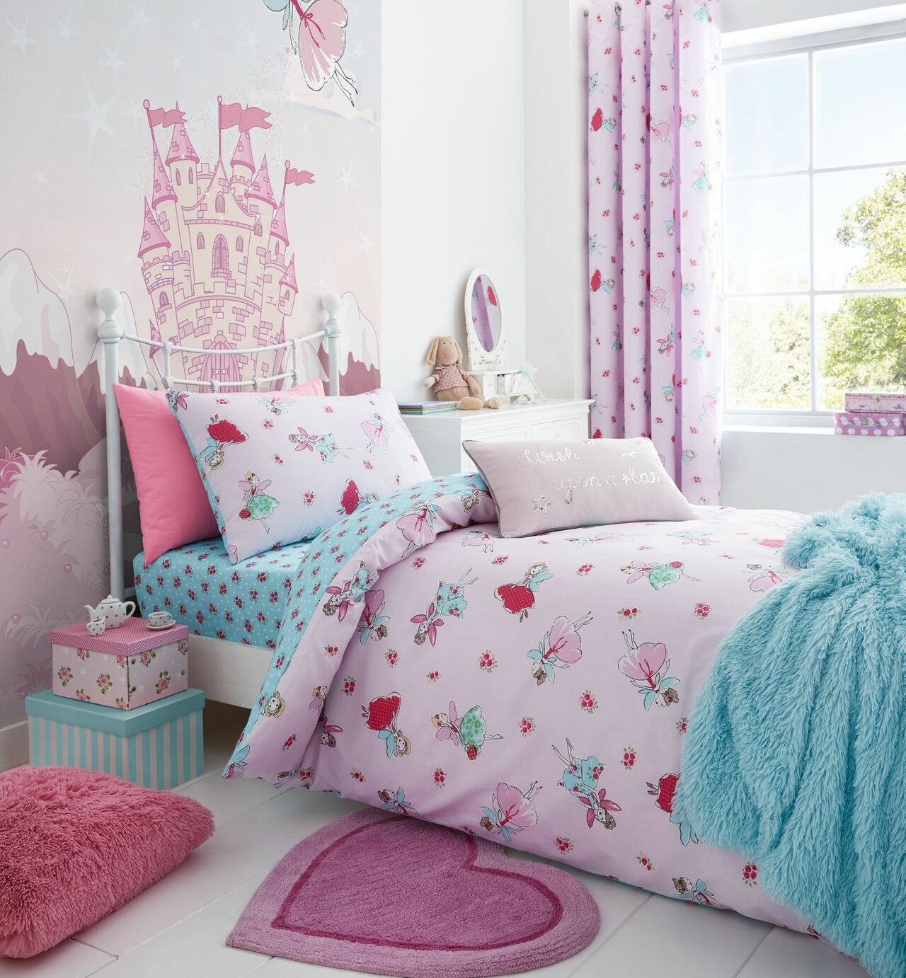 Catherine Lansfield Fairies Pink Bedding Set - Single