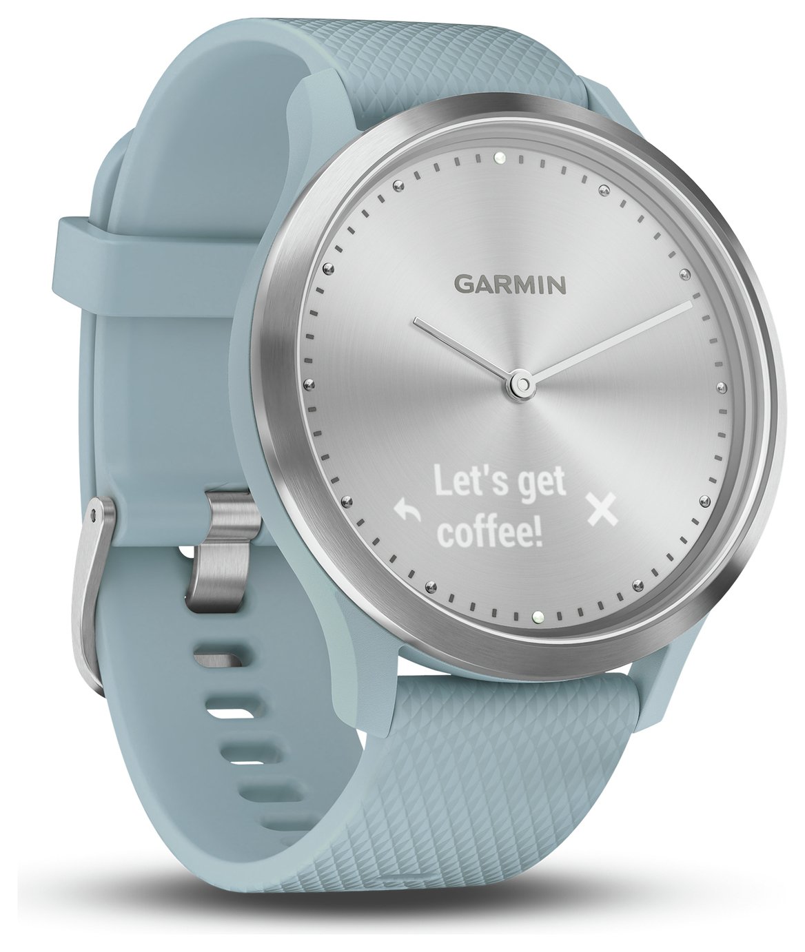 Garmin Vivomove HR Smart Watch - Silver and Seafoam Blue