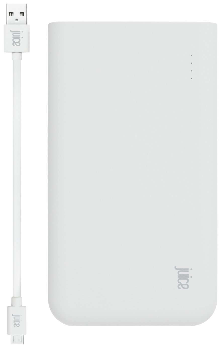 Juice Slim 5000mAh Portable Power Bank - White